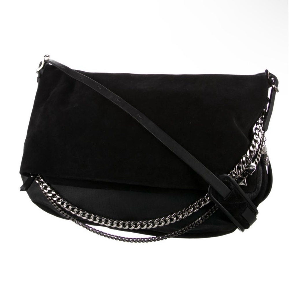 Jimmy Choo 
Suede and leather Satchel and chossbody bag